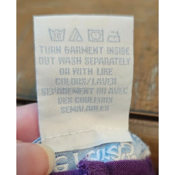 The Paragon Purple Tie-Dye V-Neck Short Sleeve Flared Tunic Top Sz L Boho - Picture 8 of 8